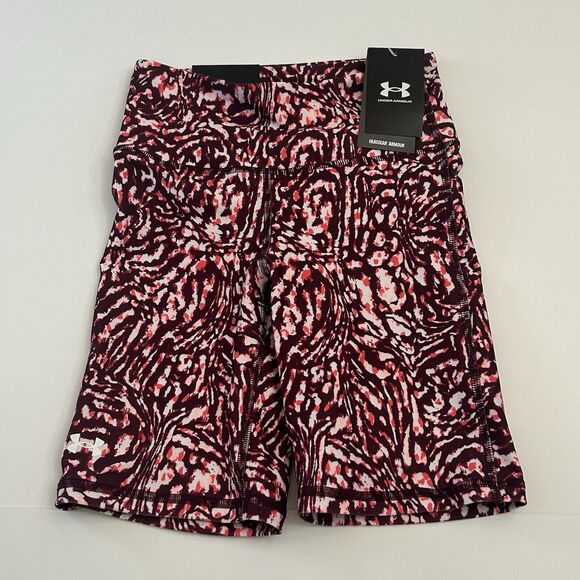 Under Armour Women’s HeatGear Armour Compression Bike Shorts Black Rose/Pink XSM - Picture 1 of 7